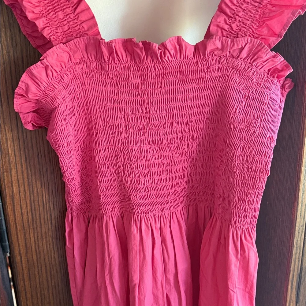 Quince Hot Pink Ruffle Strap Maxi Dress - Picture 3 of 5
